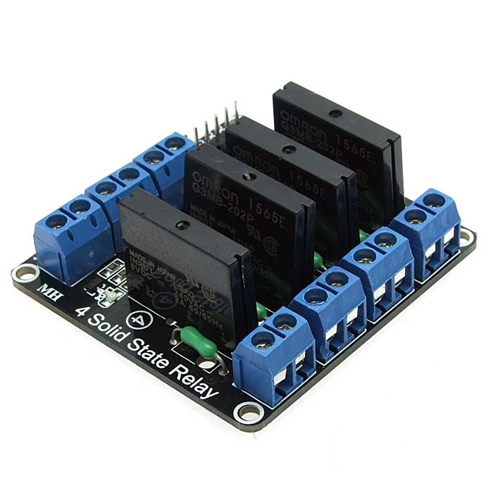 Электронный модуль RUICHI 4-CH 5V Solid-state Relay(Red)