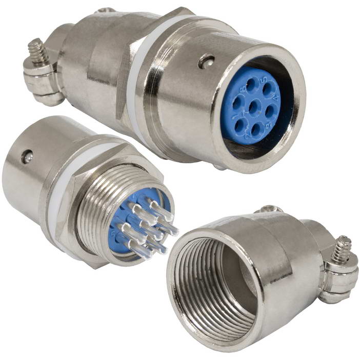Разъём быстроразъёмный XS12-7 (Zn) panel-cable jack, 7-ми контактый
