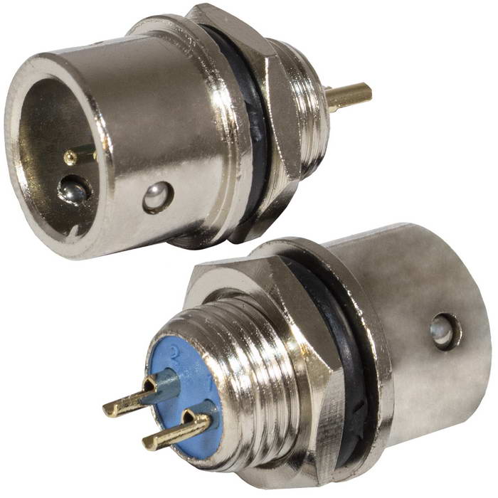 Разъём быстроразъёмный RUICHI XS9-2(Zn) panel plug, 2-х контактый