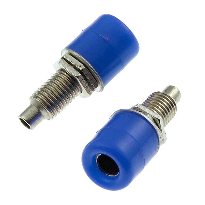 Гнездо RUICHI Z011 4 мм panel jack синий, на панель под пайку