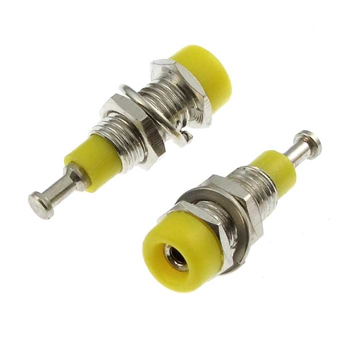 Гнездо RUICHI Z008 2 мм panel jack желтый, на панель под пайку
