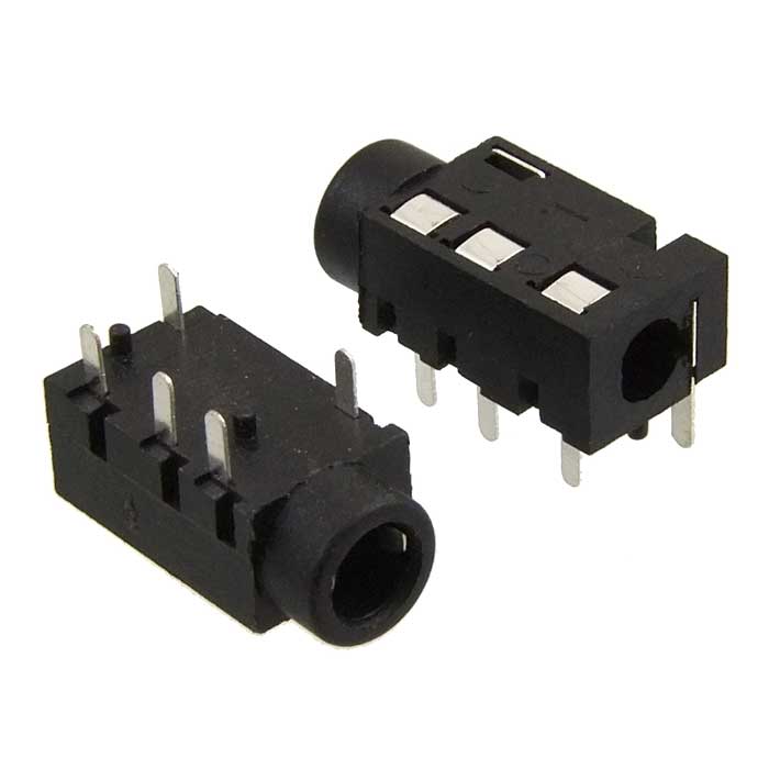 Разъём аудио RUICHI TJ-320 3.5 мм PCB Jack, чёрный