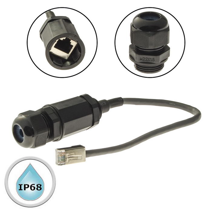 Разъём герметичный RRUICHI RJ45M20L25-5B