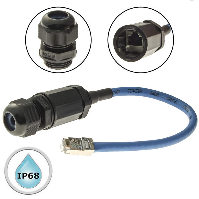 Разъём герметичный RUICHI RJ45M20L25-6B