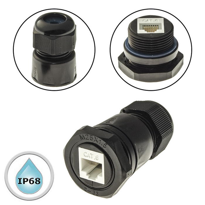 Разъём герметичный RUICHI RJ45M25Z1-6A