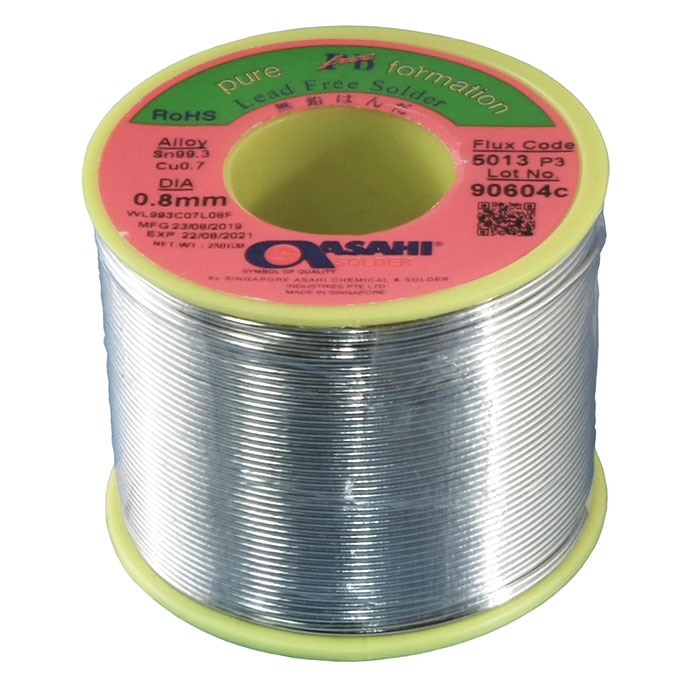 Припой ASAHI Sn99.3/CU0.7 d0.8mm 250g беcсвинцовый, с флюсом CLF5160