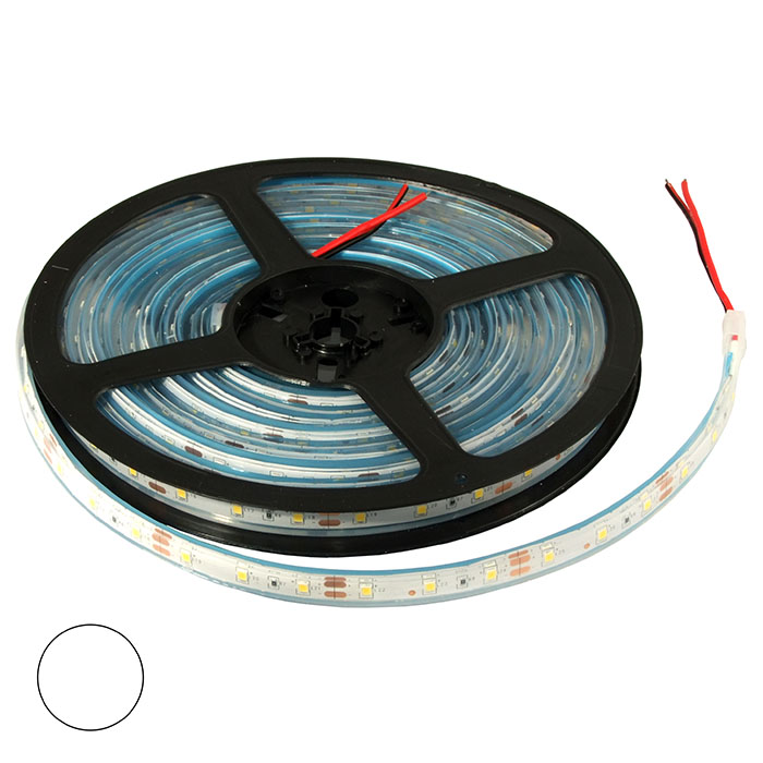 Светодиодная лента RUICHI, 2835, 300 LED, IP68, 12 В, цвет белый, катушка 5 м (цены указаны за  1 м)