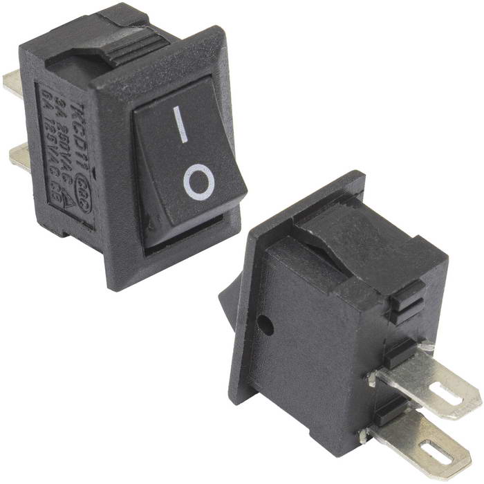 Клавишный переключатель RUICHI KCD5-101-C3-B/2P, ON-OFF, 2 контакта, черный