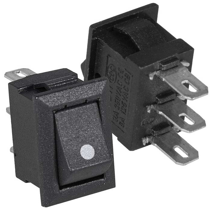 Клавишный переключатель RUICHI KCD5-101-C2-B/3P, ON-OFF, 3 контакта, черный
