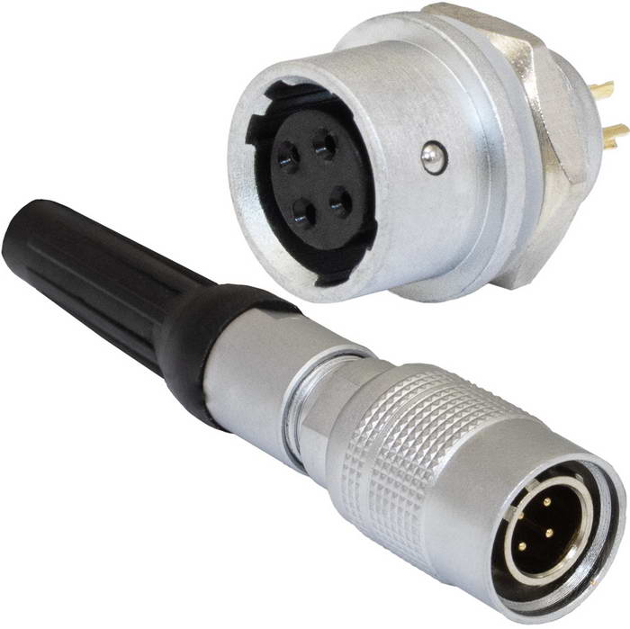 Быстроразъемный разъем Push-Pull вилка-розетка RUICHI SY1310/P-4P, двухтактный, IP67, 4 контакта, 250 В, 3.5 А, -55…+85 °С, 5 - 35 H
