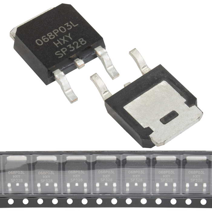 IPD068P03L3G HXY полевой транзистор (MOSFET), P-канал, -30 В, -80 А, 8.8 мОм, 45 нКл, TO-252  (DPAK)