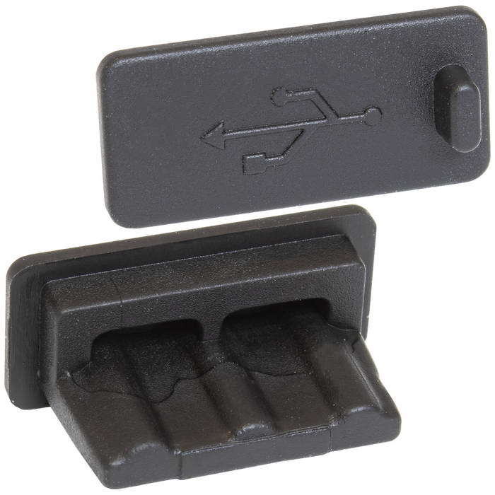 Силиконовая заглушка RUICHI для USB-разъема, -55...+80 °C, черная, со значком