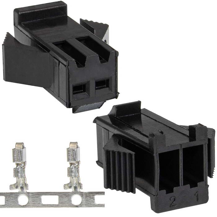 Разъем питания низковольтный RUICHI SM-2F 2.54mm + Terminal, гнездо, с контактами