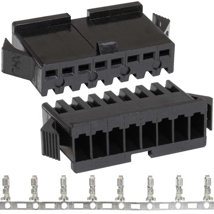 Разъем питания низковольтный RUICHI SM-8F 2.54mm + Terminal, гнездо, с контактами