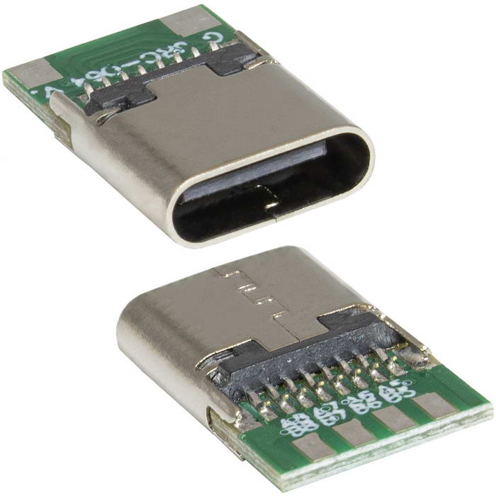 Разъём USB RUICHI USB3.1 TYPE-C 6PMB, папа, 6 контактов