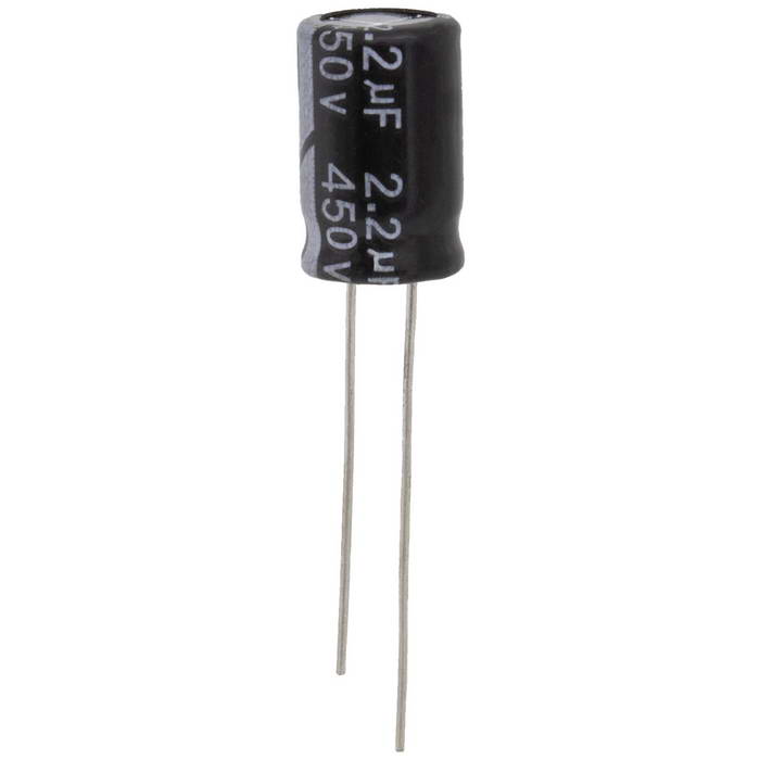 KM2R2M2WBKJ0812VBK JWCO Конденсатор электролитический радиальный, 2.2 мкФ, 450 В,   8х12 мм, -25…+105 °C, наработка 2000  часов