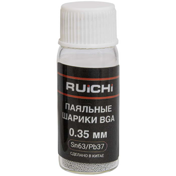 Шарики для реболлинга BGA RUICHI SB-SN63PB37-D035-Q25K, 0.35 мм, Sn63/Pb37, 25000 шт