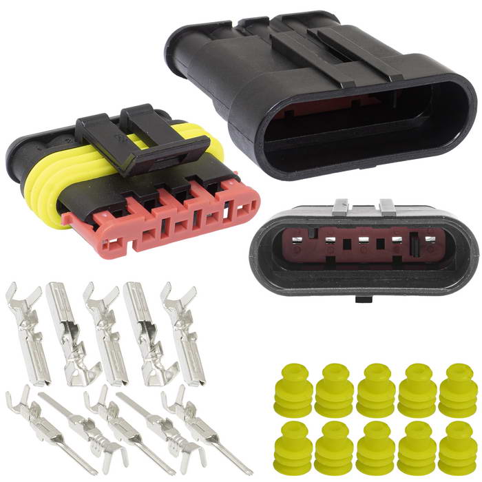 SuperSeal 1.5, 5PIN MF, RUICHI Комплект разъёмов, 24В, 5 конт., IP66