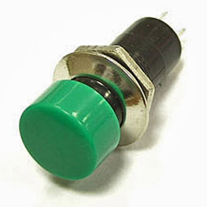 Кнопочный переключатель RUICHI PBS-16B, OFF-(ON), зелёный