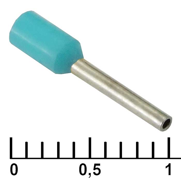 Наконечник на кабель RUICHI DN00308, бирюзовый, 0.8x8 мм, 0.34 мм2