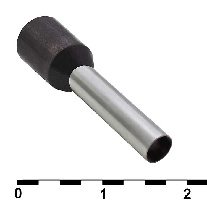 Наконечник на кабель втулочный изолированный RUICHI DN04012, 2.8x12 мм, 4.0 мм2, чёрный