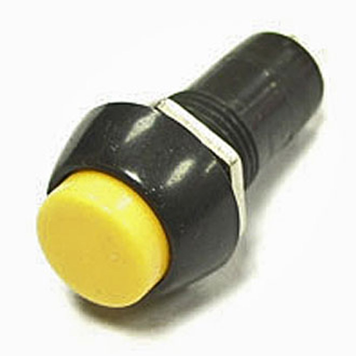 Кнопочный переключатель RUICHI PBS-11B, OFF-(ON), желтый