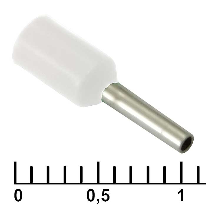 Наконечник на кабель RUICHI DN00506, белый, 1x6 мм, 0.5 мм2