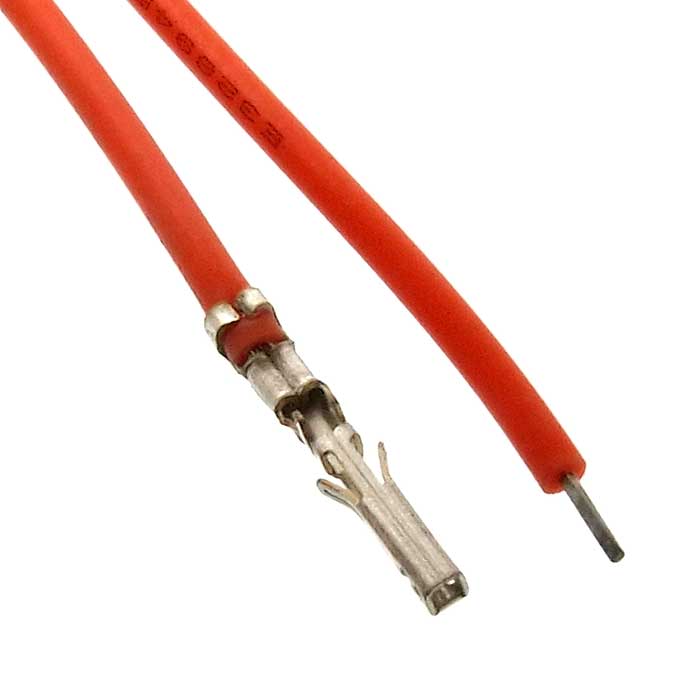 Разъём питания низковольтный RUICHI ммF-F шаг 3,00 мм AWG24 0,3m красный, 1 контакт