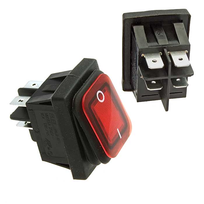 Клавишный переключатель RUICHI SB091-12V, IP65, ON-OFF, 22x30 мм