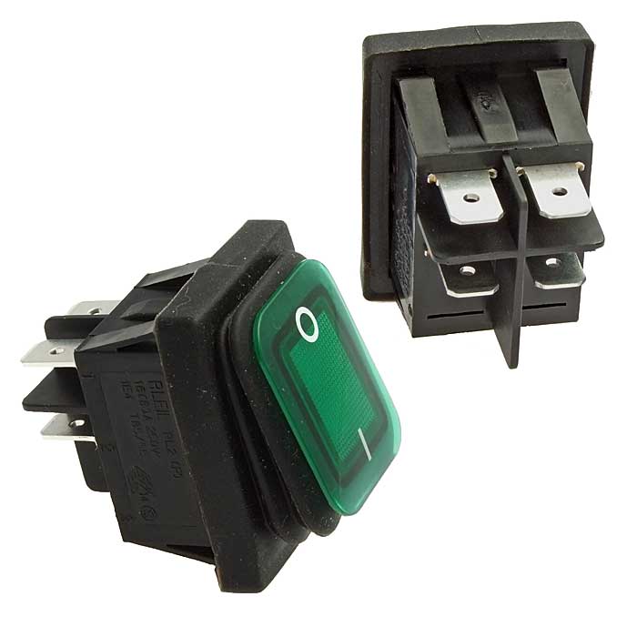 Клавишный переключатель RUICHI SB092-12V, IP65, ON-OFF, 22x30 мм