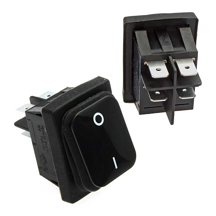 Клавишный переключатель RUICHI SB089, IP65, OFF-(ON), 22x30 мм