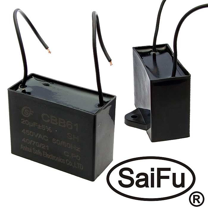 Пусковой конденсатор SAIFU CBB61, 20 мкФ, 450 В