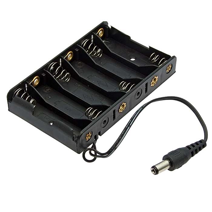 Батарейный отсек RUICHI AA 6x1 DC2.1*5.5 мм (L)=15CM, с разъёмом