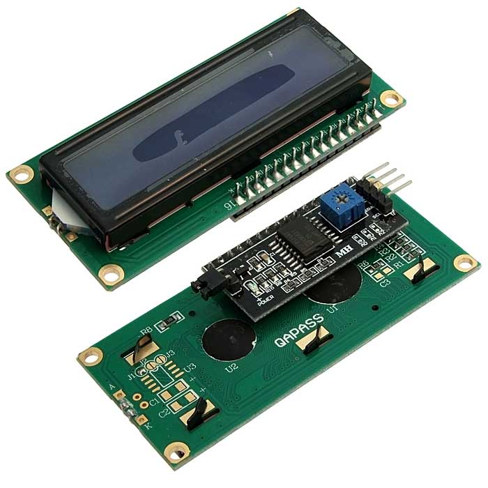 Дисплей символьный с конвертером RUICHI 1602 I2C, 5 В