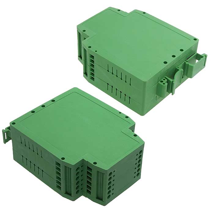 Корпус для РЭА на DIN-рейку SANHE SH803-40, пластик Pa66, зеленый