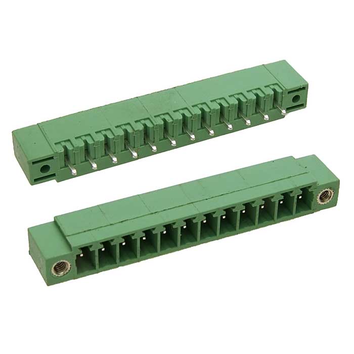 Разъемный клеммный блок на плату ZCH381VM-12P ( 15EDGVM-3.81-06P / 15EGTVM-3.81-06P ),  вилка (M), 12 контактов, шаг 3.81 мм