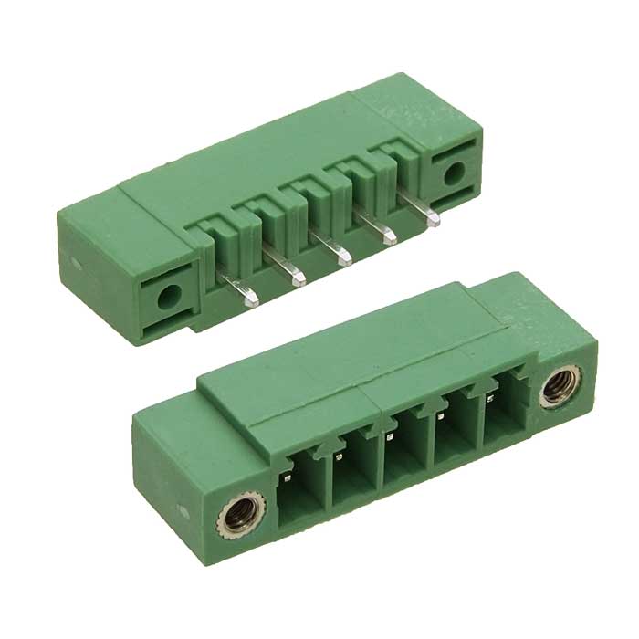 Разъемный клеммный блок на плату ZCH381VM-05P ( 15EDGVM-3.81-05P / 15EGTVM-3.81-05P ),  вилка (M), 5 контактов, шаг 3.81 мм