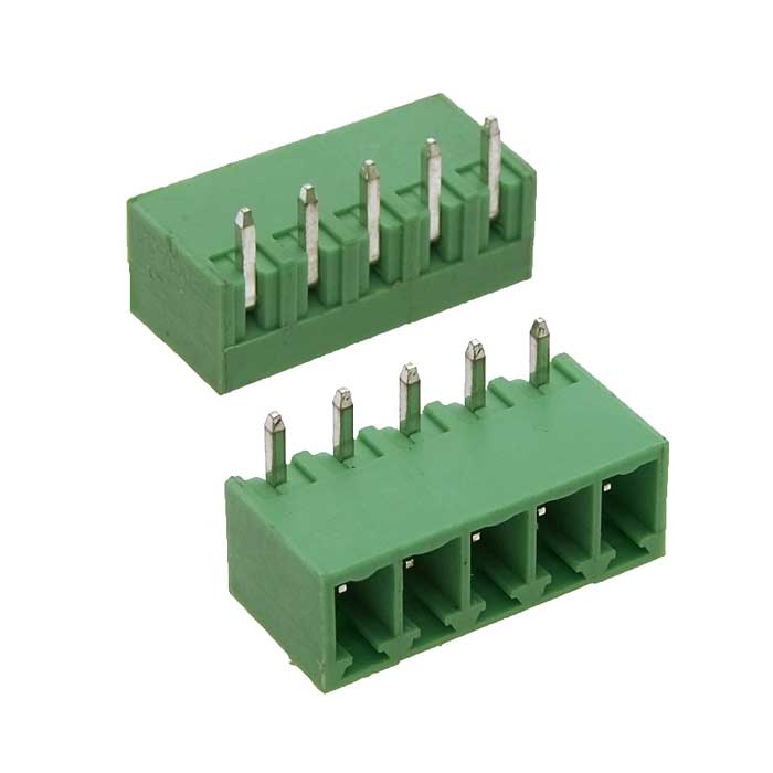 Разъемный клеммный блок на плату ZTM-ELECTRO ZCH381R-05P ( 15EDGRC-3.81-05P /  15EGTRC-3.81-05P / L-KLS2-EDR-3.81-05P ), вилка (M), 5 контактов, шаг 3.81 мм