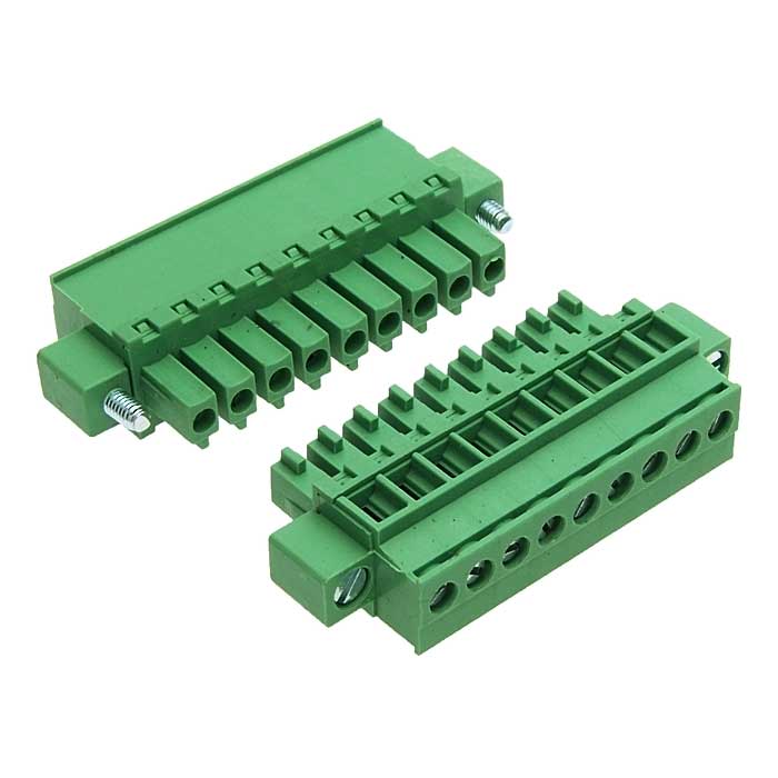 Разъемный клеммный блок на кабель ZC381RM-09P ( 15EDGKM-3.81-09P / 15EGTKM-3.81-09P ),  розетка (F), 9 контактов, шаг 3.81   мм