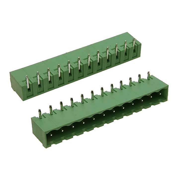 Разъемный клеммный блок на плату ZTM-ELECTRO 2ZHDRC-12P ( 2EDGRC-5.08-12P / 2EGTRC- 5.08-12P), вилка (M), 12 контактов, шаг 5.08 мм