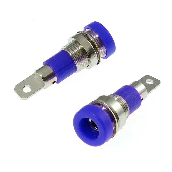 Гнездо RUICHI Z009 4 мм panel jack синий, на панель под пайку