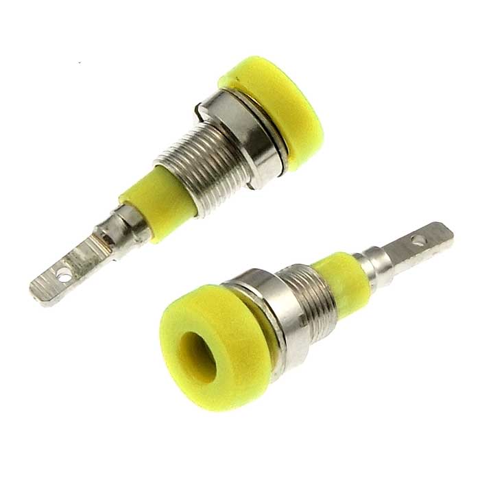 Гнездо RUICHI Z007 2 мм panel jack желтый, на панель под пайку