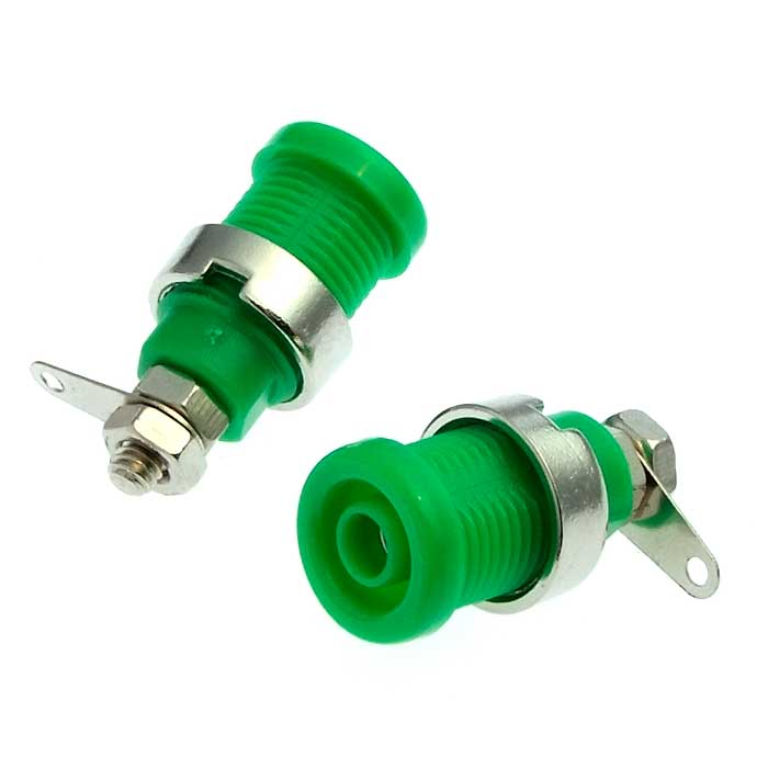Гнездо RUICHI Z016 4 мм panel jack зелёный, на панель под пайку