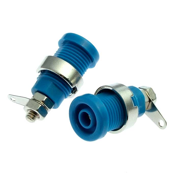 Гнездо RUICHI Z016 4 мм panel jack синий, на панель под пайку