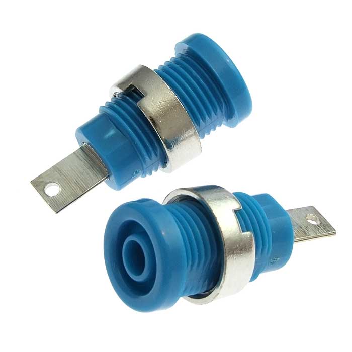 Гнездо RUICHI Z013 4 мм panel jack синий, на панель под пайку