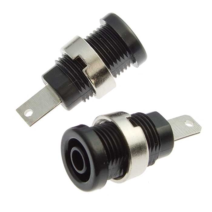 Гнездо RUICHI Z013 4 мм panel jack чёрный, на панель под пайку