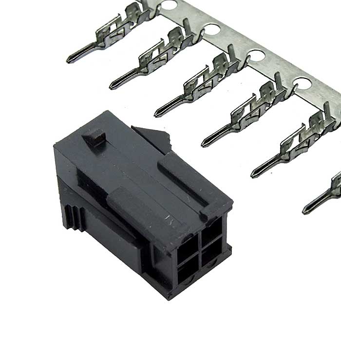 Разъём питания низковольтный RUICHI ммF-2x2M шаг 3.0 мм, клеммный, 4 контакта