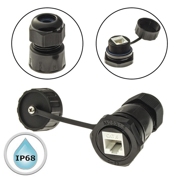 Разъём герметичный Ruichi RJ45M25Z1-6AG1
