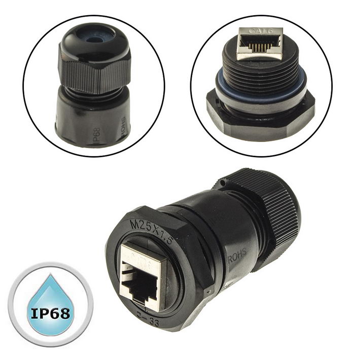 Разъём герметичный RUICHI RJ45M25Z1-6B