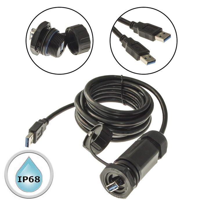 Разъём герметичный RUICHI M25USBZ1-3.0G-3M, 4.8 Гб/с